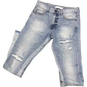 KDNK Men's Size 30 Distressed Skinny Light Blue Jeans